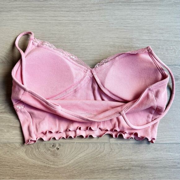 No Boundaries Pink Lace Trim Bralette XS - Picture 3 of 4